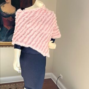 Elegant Pink Faux Fur Wrap